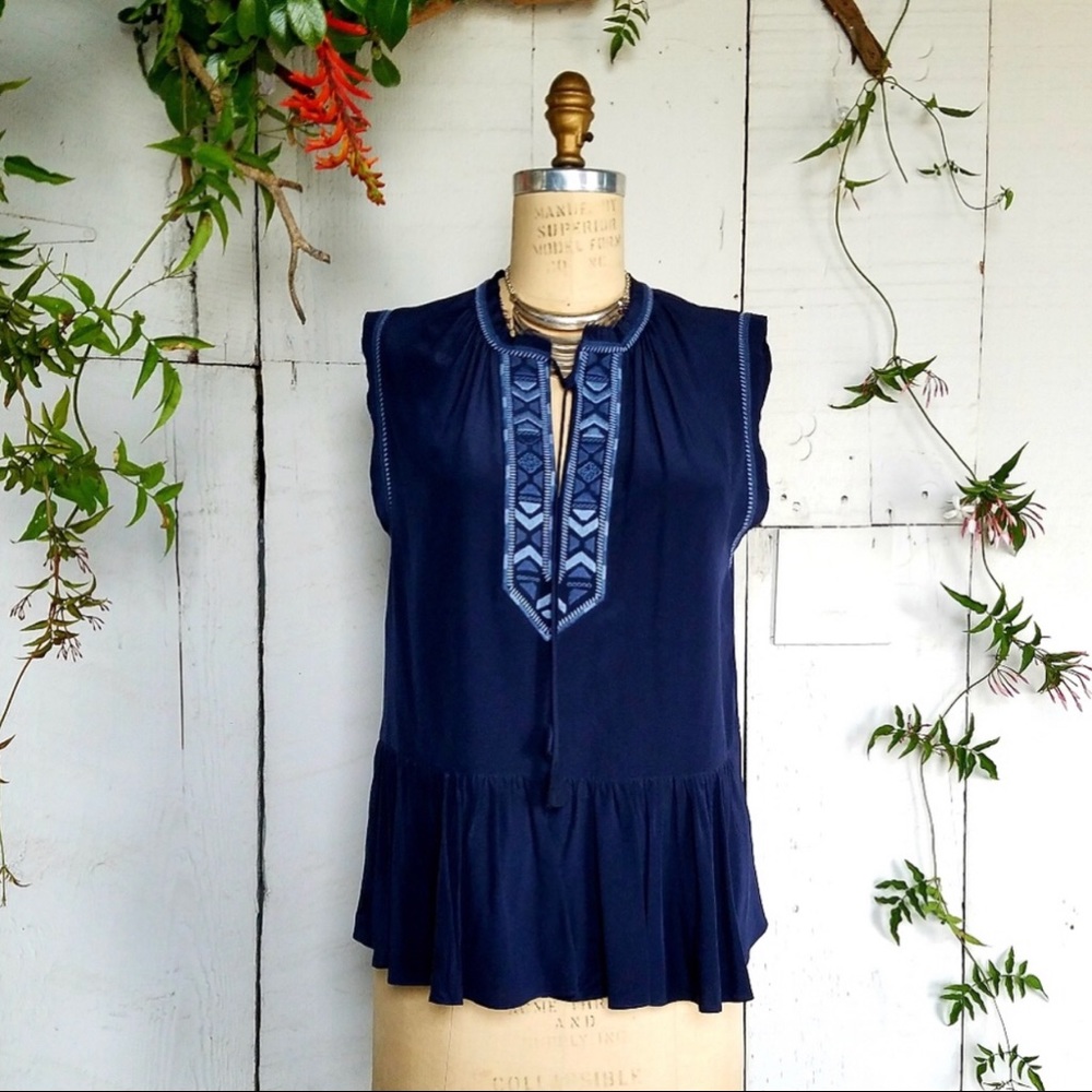 Rebecca Taylor navy silk top